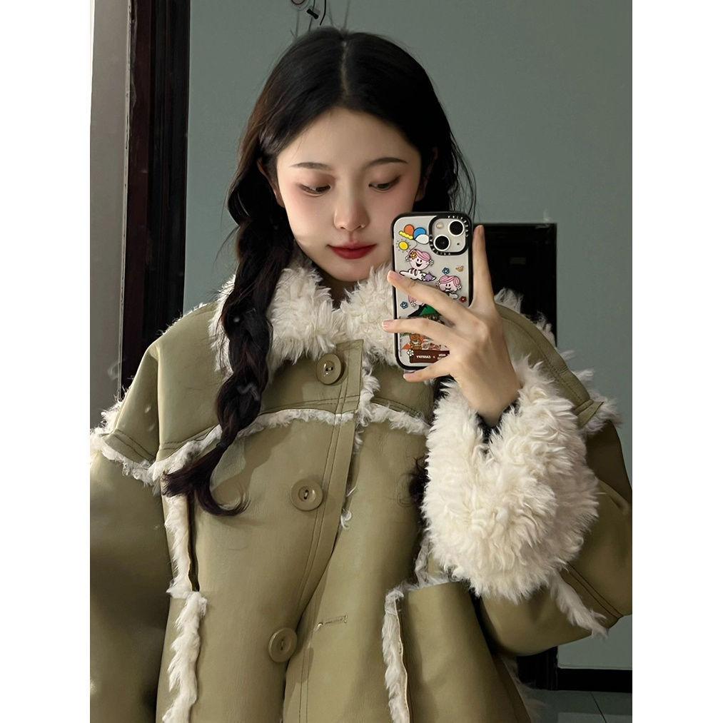 Imitation lamb wool cotton coat women's winter new deerskin fleece fur fur top loose thickened cotton coat
