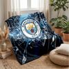 Couverture sur le thème de Manchester City Couverture douce en flanelle Couverture jetée pelucheuse Couverture douillette pour canapé et lit pour la décoration de la maison