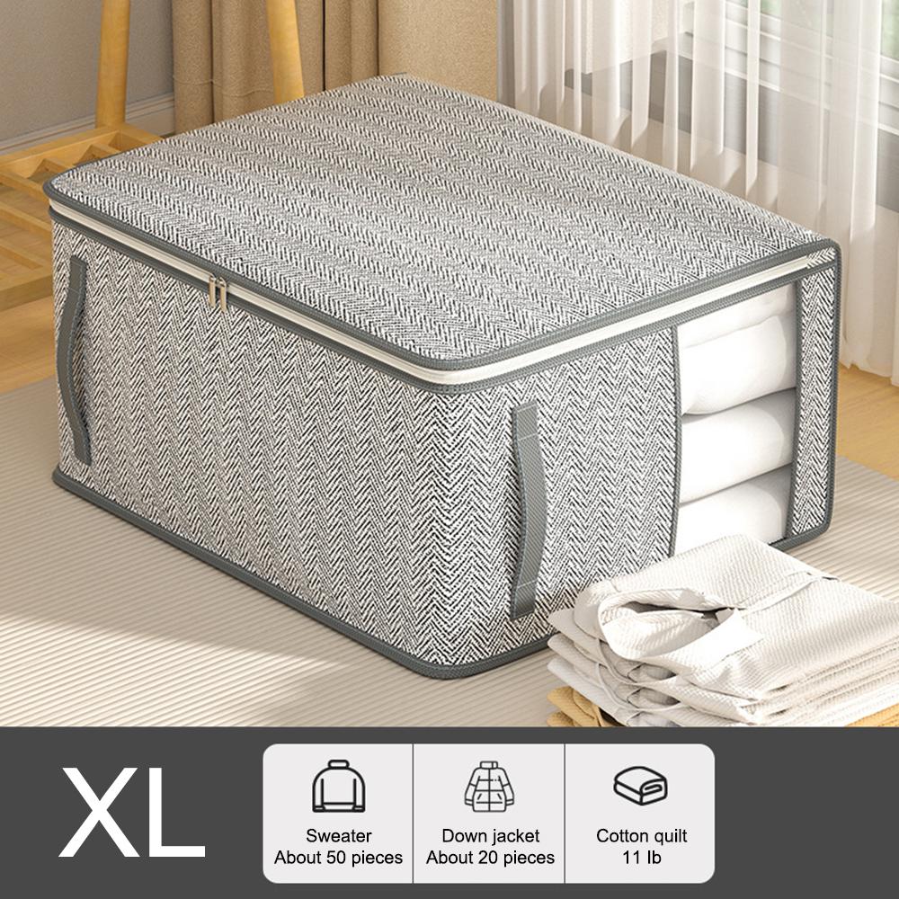 Grå klesoppbevaringspose, Dyneoppbevaringspose, Klessorteringspose for garderobe, Med vindu Oppbevaringspose Vanntett oppbevaringspose