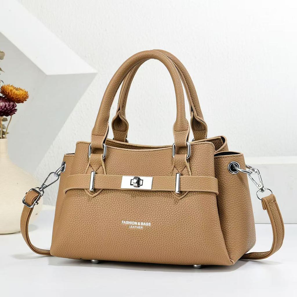 Pu Material Handbag For Casual Travel With Zipper Closure And Inner Pocket