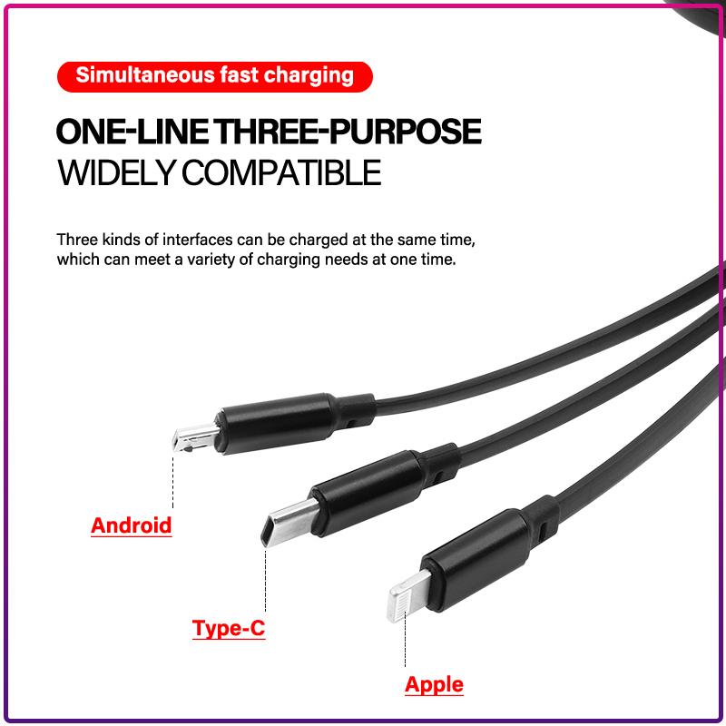 Car Mounted Telescopic Three In One Mobile Phone Charger For Opel Astra H G Corsa Insignia Astra Antara Meriva Zafira Interior