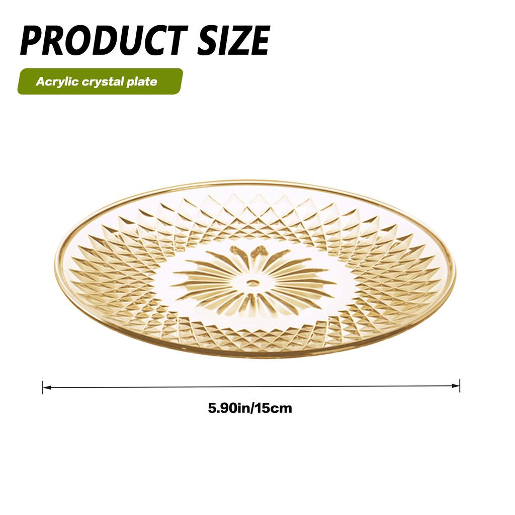15/20/25cm Acrylic Fruit Plates Salad Dessert Plate Cupcake Display Stand Cookie Platter Household Candy Nut Serving Plate