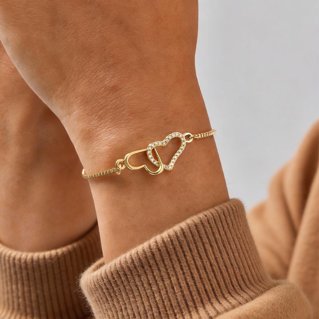 Colorful Cubic Zirconia Bracelet for Women Adjustable Bangle,Elephant Heart Cross Charms Fashion Handmade Jewelry