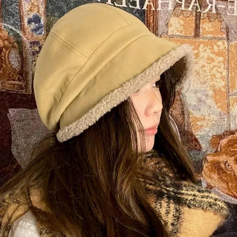 Winter Baskenmütze Hüte Frauen Retro Einfarbig Samt Achteckige Hüte Mädchen Verdickt Warm Hohe Qualität Casual Hut Mode Zubehör