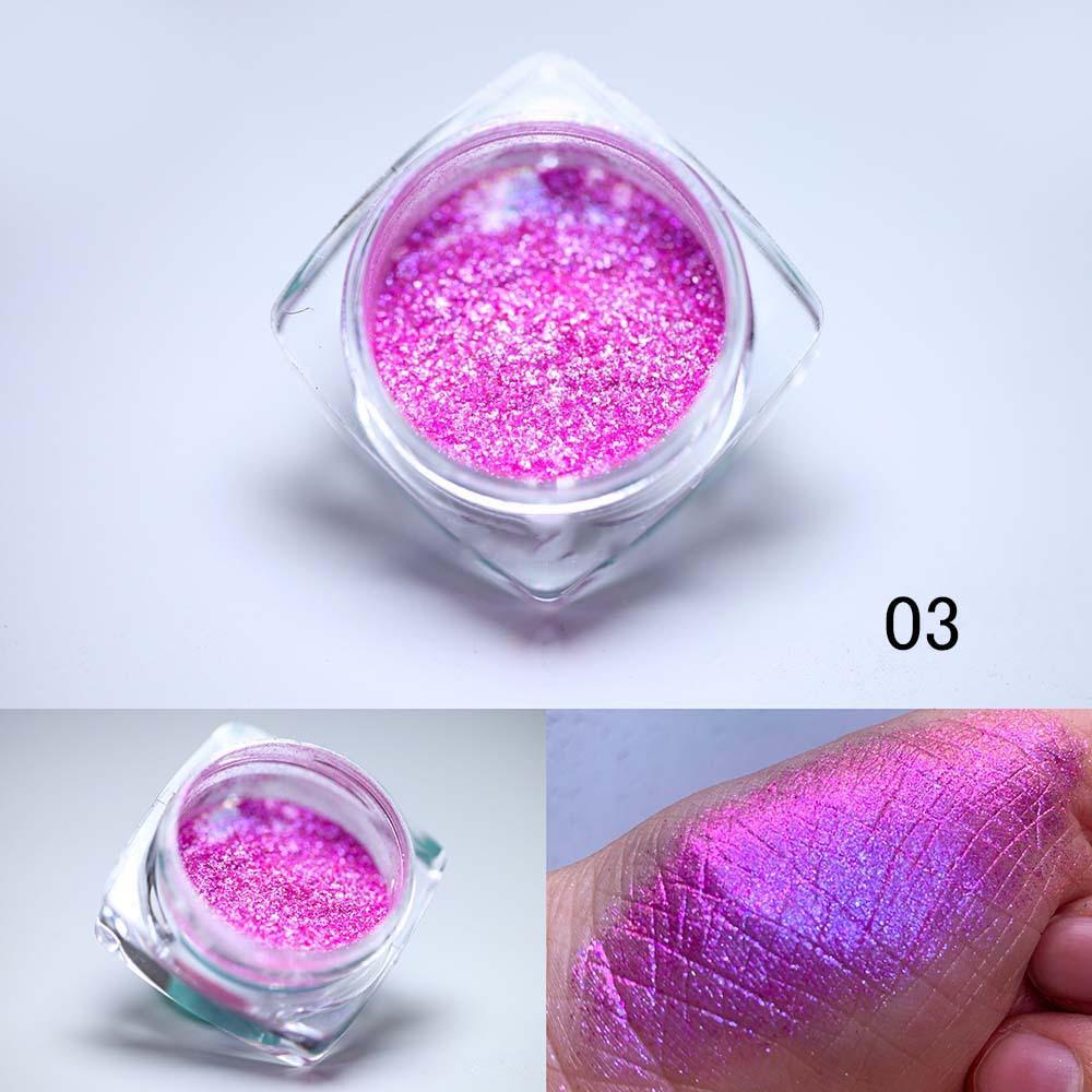 Multichrome Chameleon Eye Shadow Powder Nail Glitters Aurora Neon Rainbow Pigment Chrome Powder Iridescent Eyeshadow Nail Decors