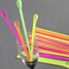 50/100Pcs Spoon Straw for Smoothie, 2 in 1 Disposable Straw with Spoon, Plastic Slush Straw for Milkshake Bubble Tea