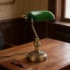 Green Glass Bankers Desk Lamp Retro Antique Library Lamp with Pull Chain Switch Plug in Fixture US Plug 110V