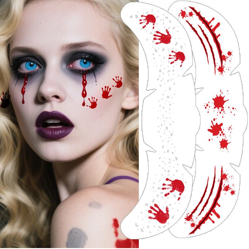 Halloween Makeup Stickers Freckle Stickers Waterproof Temporary Facial Tattoo Stickers Halloween Tattoos