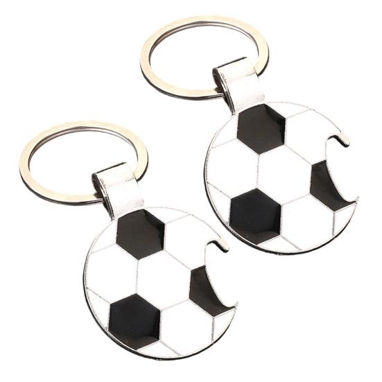 2Pcs Soccer Keychain Bottle Opener Keychain Charm Accessory for Keys & Cars, for Football Fan Gifts