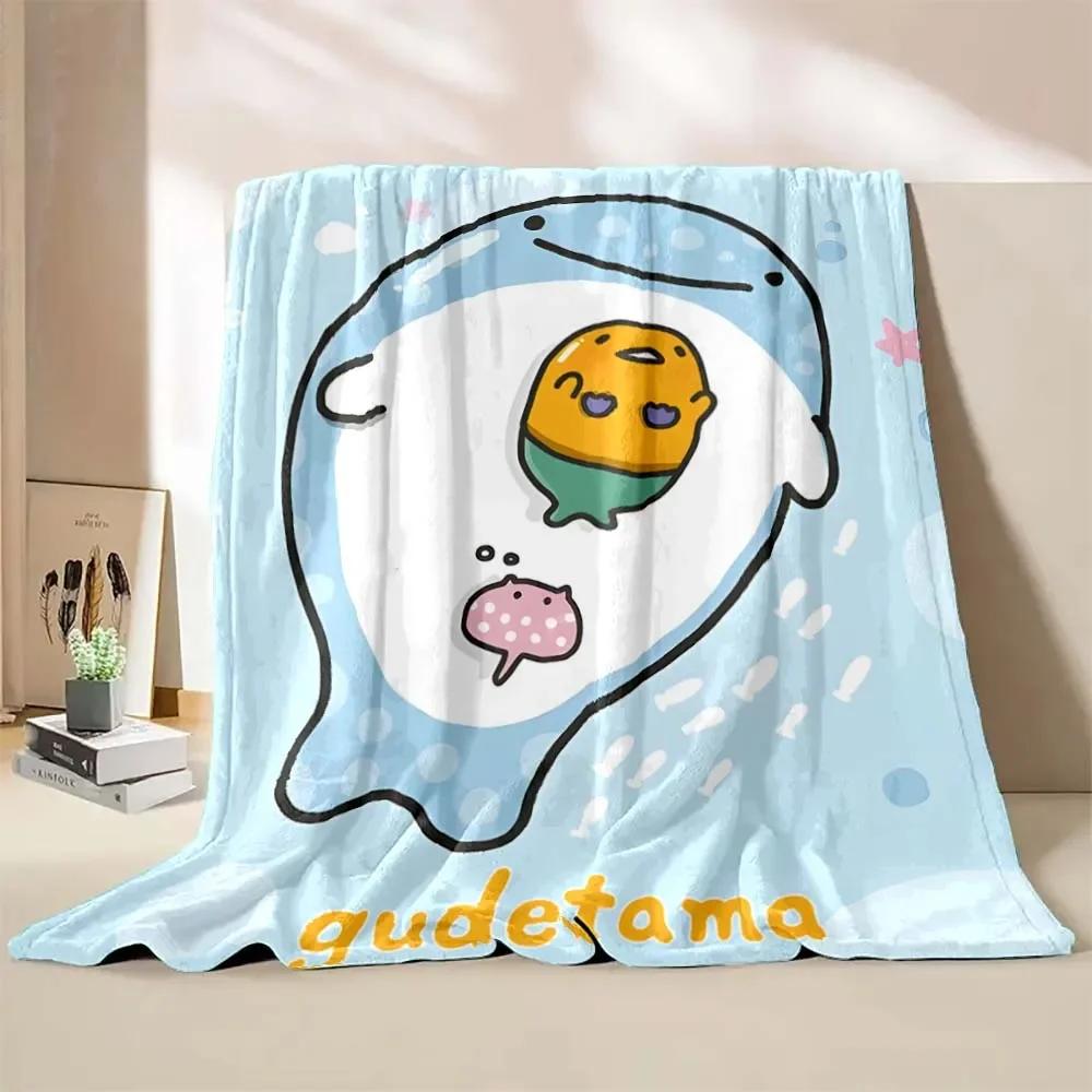 1PC Gudetama Egg Printed Blanket Children Adult Blanket Soft and Warm Bedding for Bed Sofa Outdoor Travel Cover Blanket