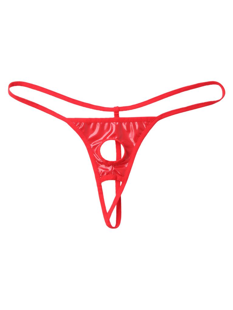 Menn Undertøy Patent Leather Thong Bikini Jock Straps Undertøy
