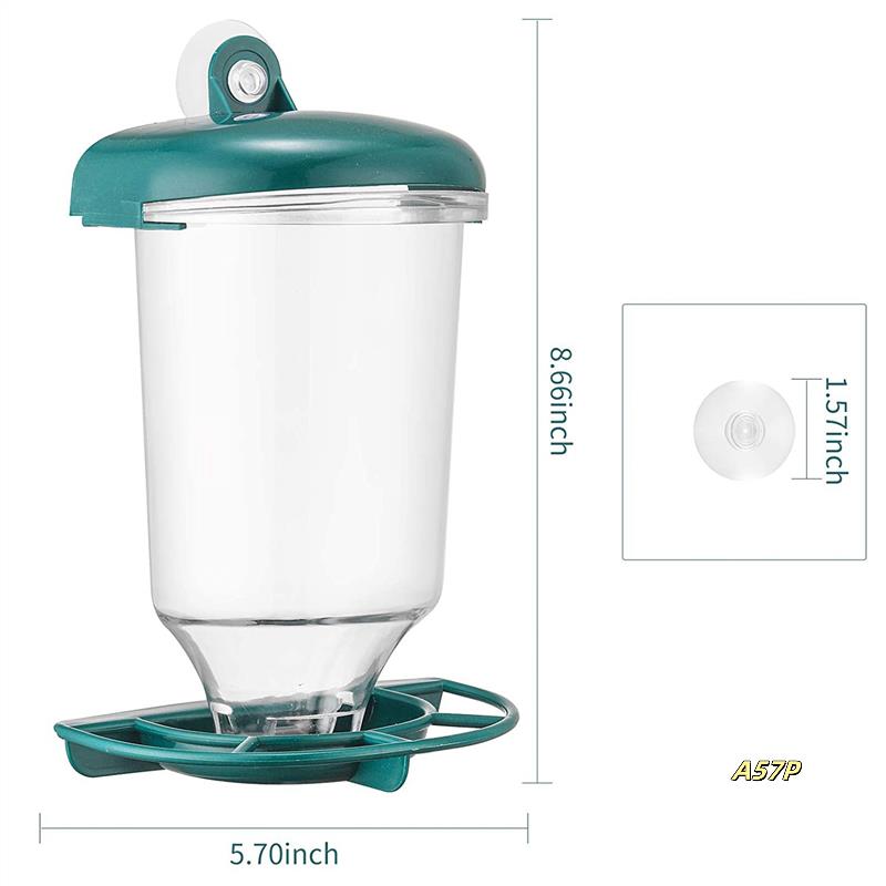 2X Window Bird Feeder With Strong Suction Cup, Removable Hanging Wild Bird Feeder