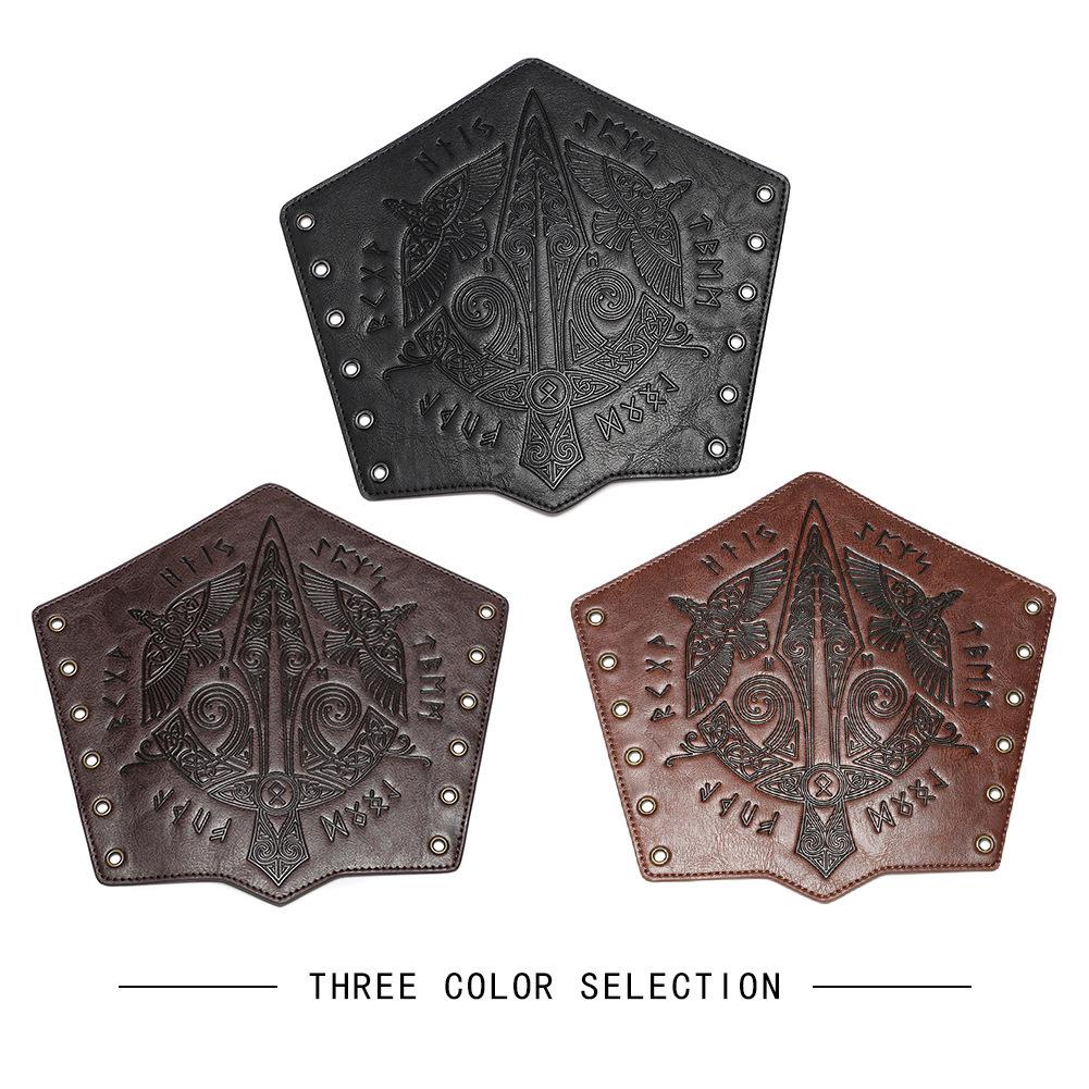 Medieval Embossed Knight Gauntlet Cosplay Wrist Guard Costume Accessory
