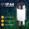 3pcs Solar LED Lawn Light Cylindrical Stainless Steel LED Landscape Decorative Lighting Waterproof for Courtyard Garden Sidewalk