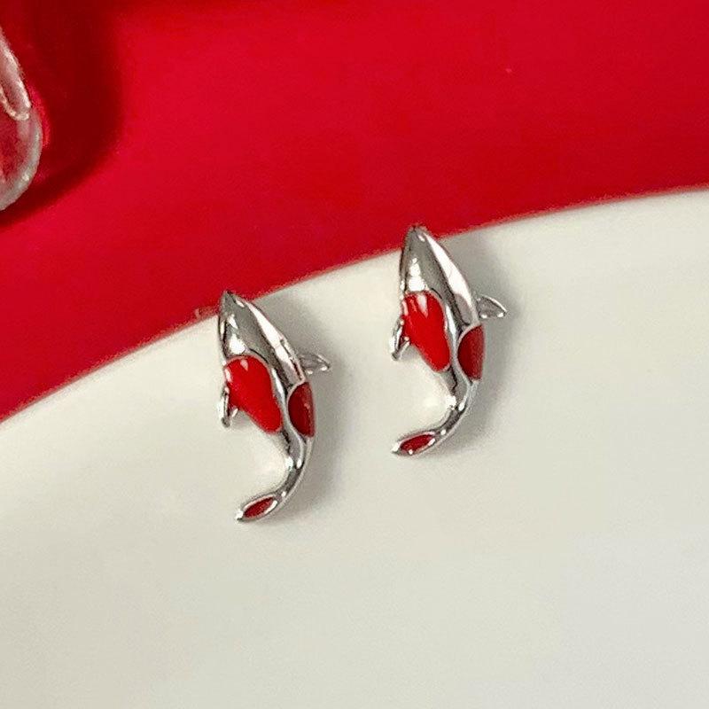 

Go Ashore Koi Серьги Ожерелье для женщин, летних девушек, браслеты из красной веревки для нового стиля для подруги