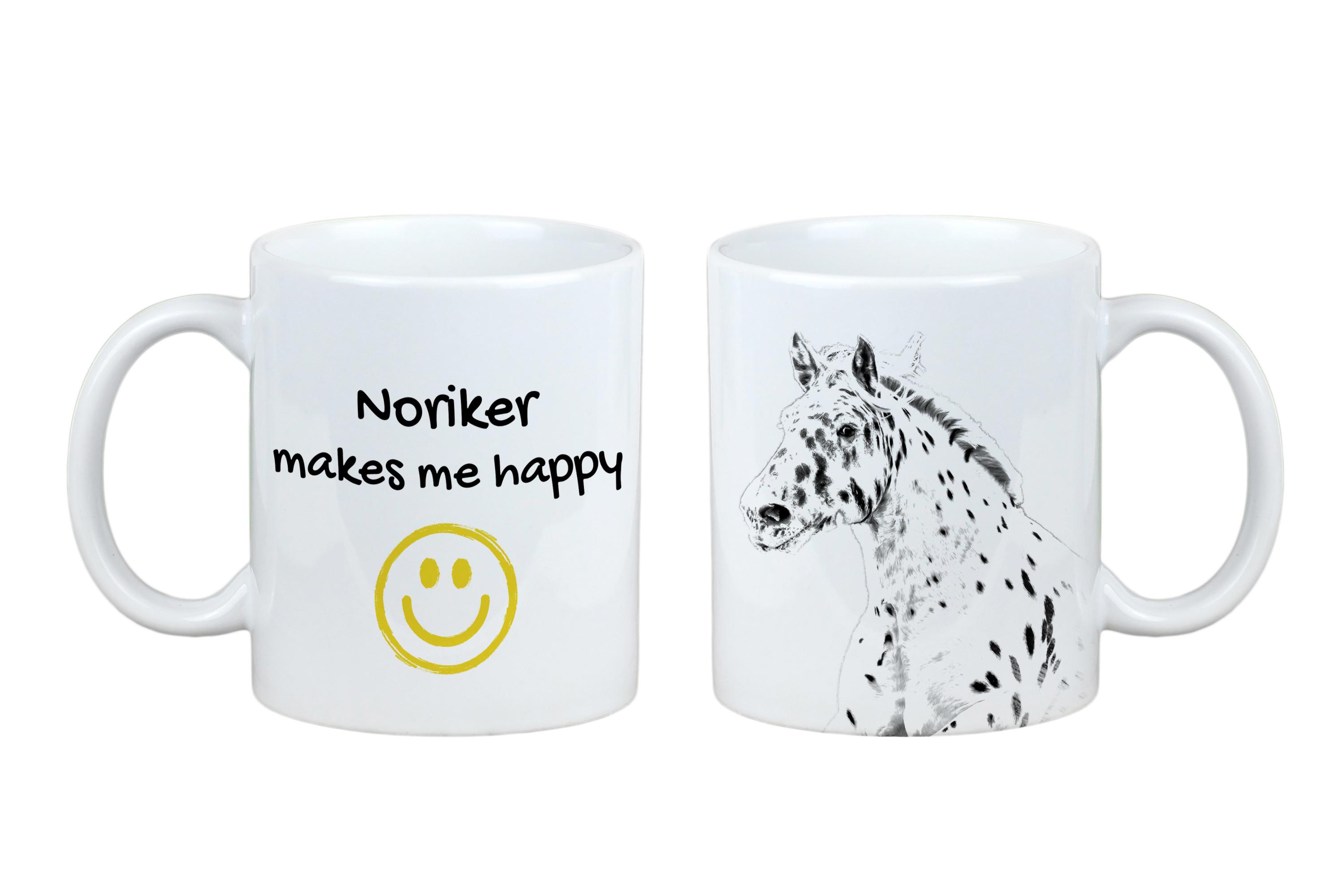 

Noriker - cup with a horse, a cheerful cup for a dog lover, a personalized gift from the Art-Dog brand білий