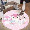1pc Pink Animals Round Chair mat Area Rug - Non-Slip, Floor Mat for Office, Bedroom, home decor Christmas Gift p0811229