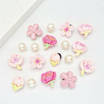 1 Set 3D Flower Shoe Charms Removable Cherry Blossom Shoe Decorations Cute Flower Shoe Accessories for DIY Clogs Decor