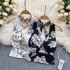 Celebrity Floral Halter Neck Backless Top - Women's Summer Trendy, Sexy, Versatile Vest