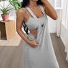Women Cami Top Dress Two Piece Set Summer Solid Color Wide Strap Long Dress Camisole Casual Ankle Length Sleeveless Midi Dress
