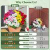 5 Stems Artificial Impatiens Flowers Bouquet for Outdoor UV Resistant Faux Silk Flowers for Outside Front Porch Garden Window Box Planter Decor