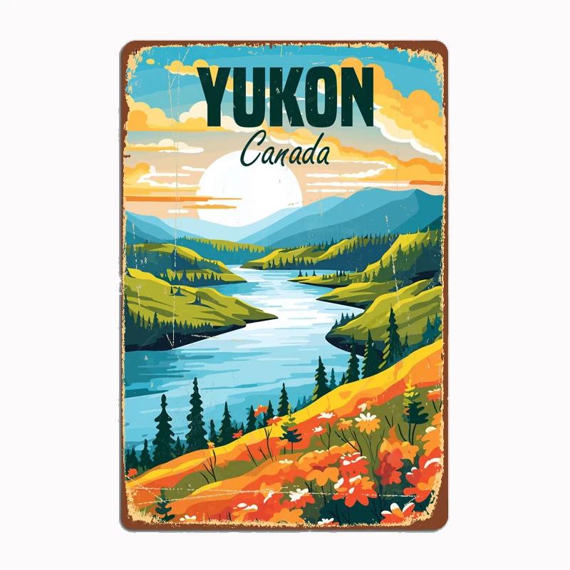 Gran Yukon Canada Island Travel Posters Metal Sign Wall Decor Club Garage Kitchen Room Decor Custom Tin Vintage Home Deco