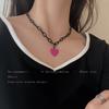 Acrylic pink love pendant necklace female year Internet celebrity earrings hip hop personality sweet cool accessories