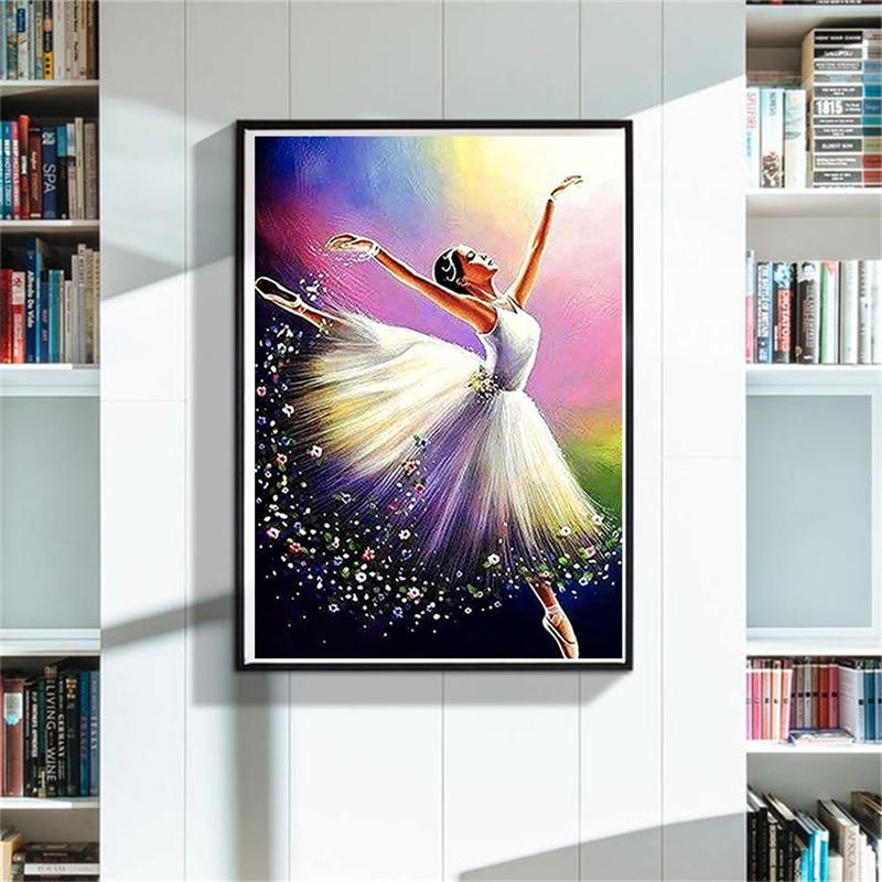 5D DIY Diamond Painting Ballet Girl Diamond Embroidery Mosaic Cross Stitch Kits Portrait Picture Dancer Home Decor Craft Gift