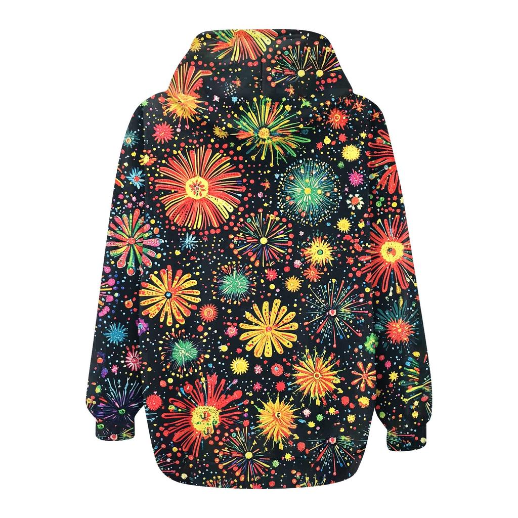 Women's Christmas Printed Sweatshirt  Winter Long Sleeve Cardigan Jacket With Pockets Zipper Hoodie Outerwear