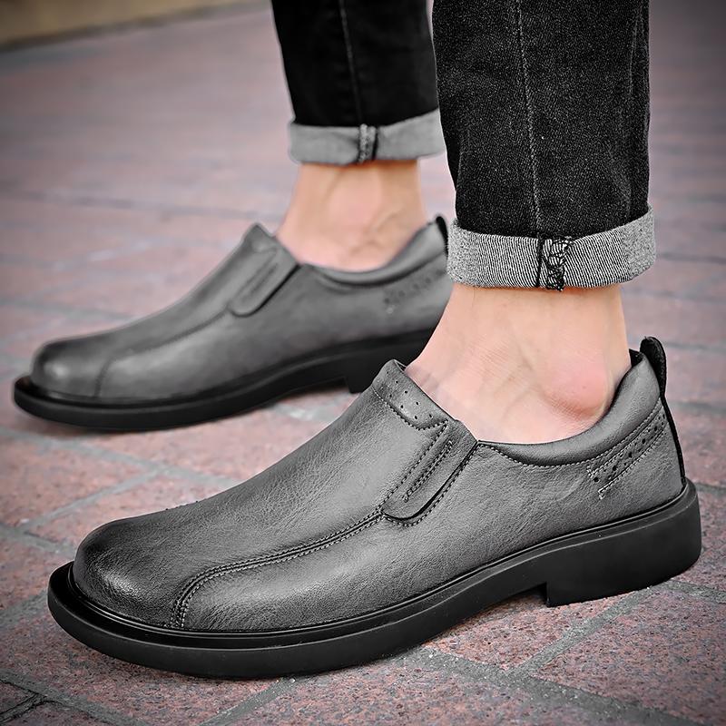 Fashion Men's Leather Shoes Slip on Dress Shoes Wedding Shoes