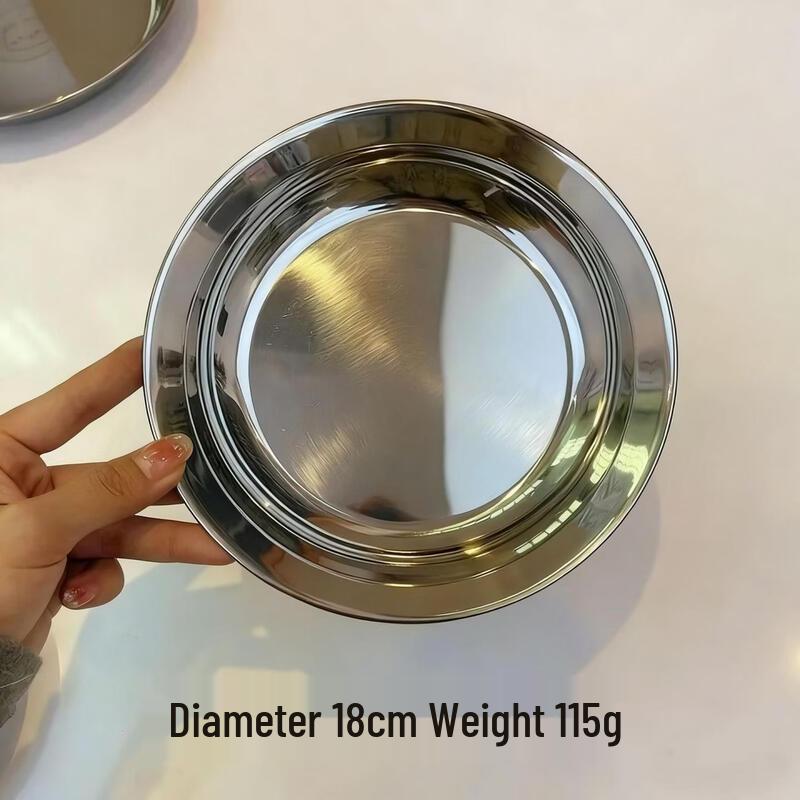 

ZISIZ Round 304 Stainless Steel Anti-Overflow Prep & Fruit Plates