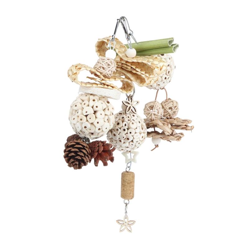 Funny Parrot Tongcao Ball Bird Chewing Toy Bird Supplies Parrot Relief Decompression Puzzle Toy Rattan Ball Molar Bite Toys