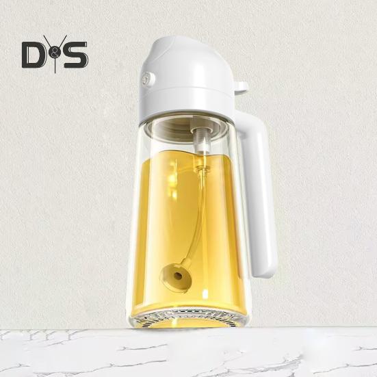 Pulverizator de ulei pentru gătit Dozator de ulei 2 în 1 Flacon pulverizator de sticlă de 500 ml/17 oz cu turnător Pulverizator de ulei reutilizabil de calitate alimentară pentru bucătărie, salată, prăjirea grătarului