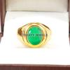 Emerald Oval Cut With 925 Sterling Silver Gold Plated Ring For Men's #B26 JL375671276205