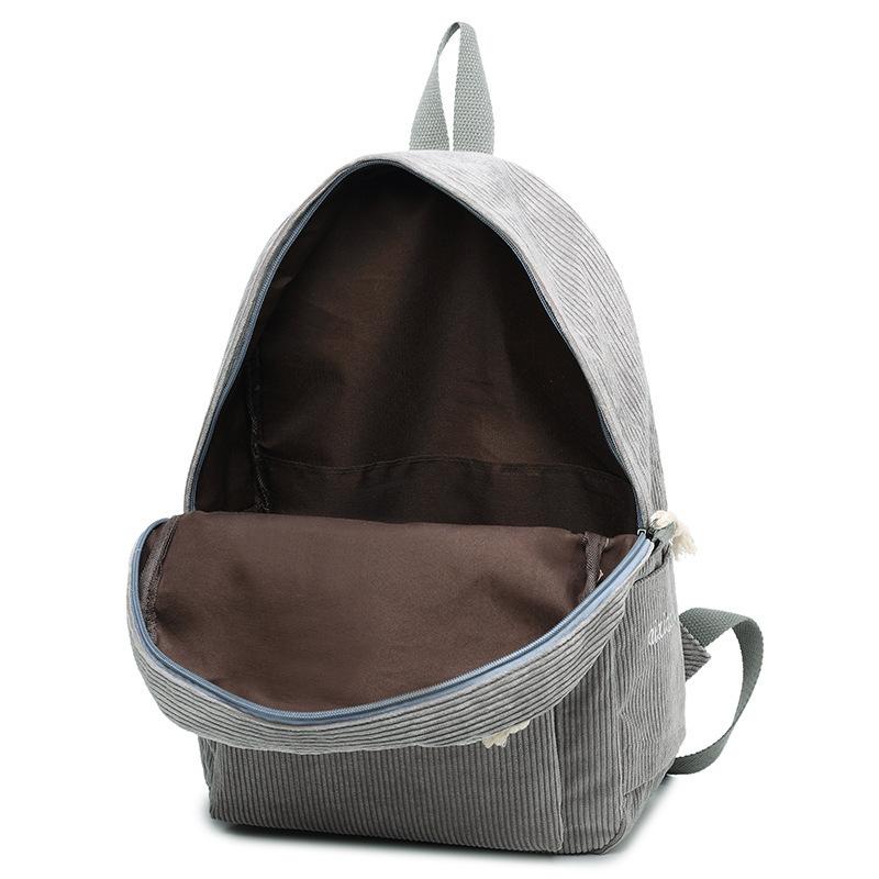 Autumn Winter New Corduroy Women's Backpacks Breathable Wear-resistant Solid Color Teenager Girl Shoulders Bag Large Capacity Casual Female Knapsacks