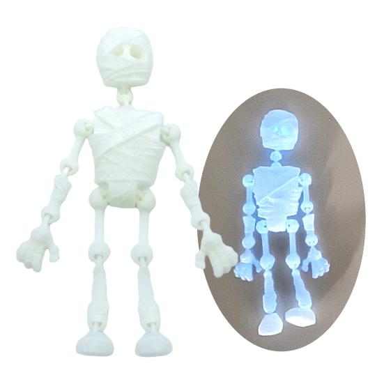 Halloween Skeleton Refrigerator Magnet 3D Printed Poseable Skeleton Figurine with Movable Joints Articulated Skeleton Fridge Magnetic Decoration