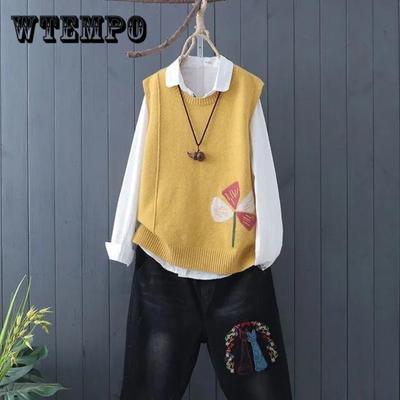 Colete literário curto de malha feminino, sem mangas, suéter de lã, pulôver, camisa de fundo, colete
