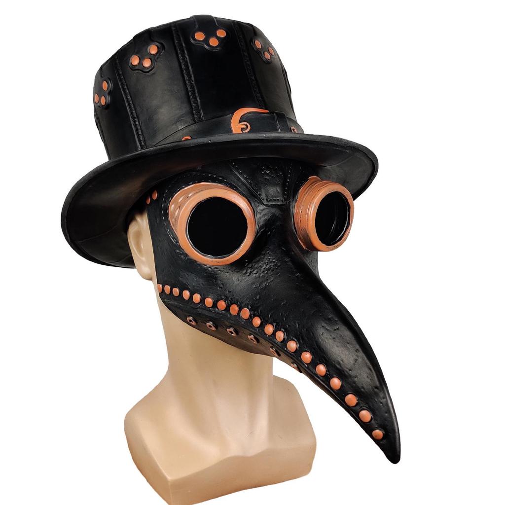 Maschera Steampunk da Medico della Peste con Becco di Corvo per Halloween