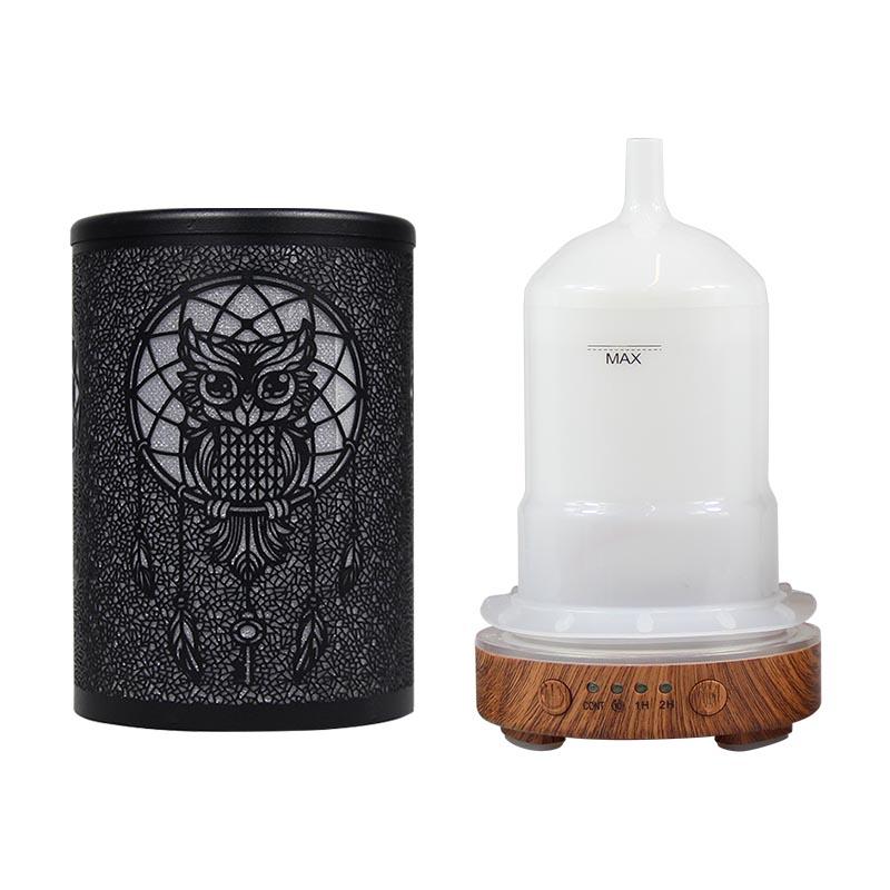 100ML Owl Essential Oil Diffuser Ultrasonic  Humidifier with LED Lights Auto Shut-Off 1H/2H Timer Scent for Home Office Yoga