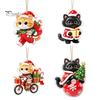 Christmas Stocking Tags Cat Pendant with Hanging Rope, 2D Flat Acrylic Ornament for Xmas Tree Cute Kitty Decor Decoration, Holiday Decor, Party