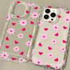Pink Love Flower for iPhone17promax Mobile Phone Case Apple 14 Large Hole 16/13 New 15