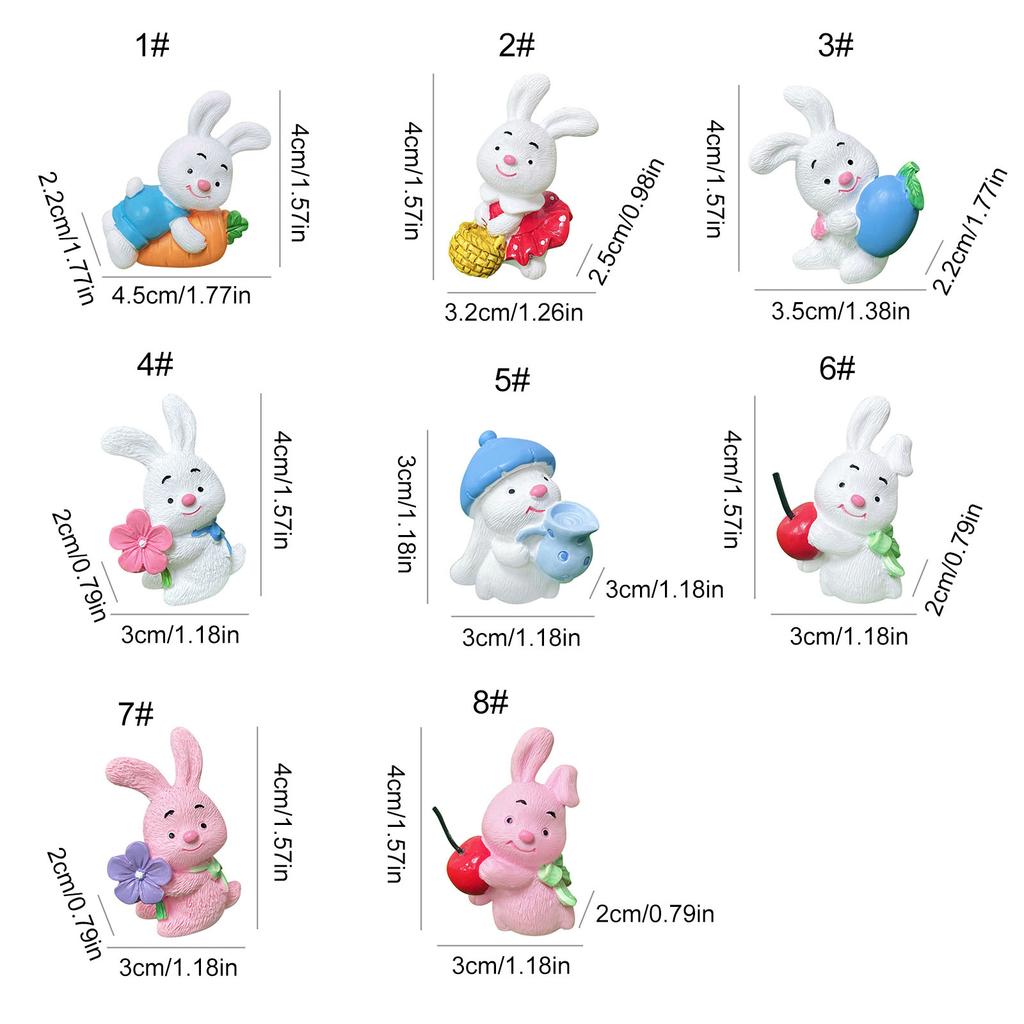 Hasenornamentik Hasenfigur Autodekorationen für Ostern Kuchenaufsätze und Miniaturgarten Puppenhausdekoration