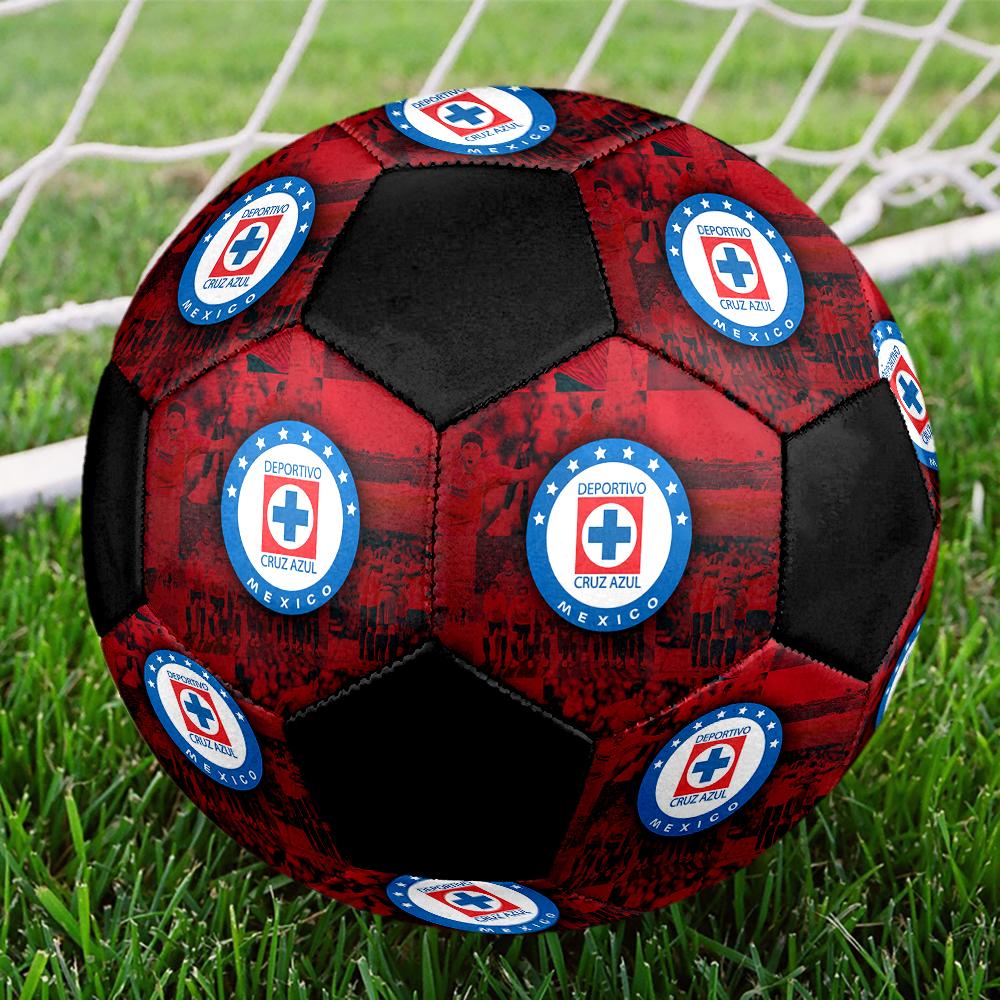 Cruz Azul Soccer Ball, colorful, suitable for all ages, machine-stitched, PVC material, competition grade, durable and high bounce