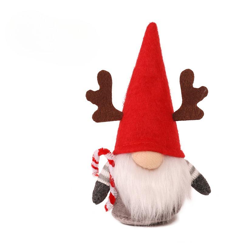 

Christmas Decorations: Cute Deer-faced Santa Claus Doll, Home Party Figurine Set красный