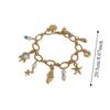 Zinc Zinc Alloy Rhinestone Pearl Starfish Beaded Bracelet Shell Beaded Hand Chain  Girls Couple Gift