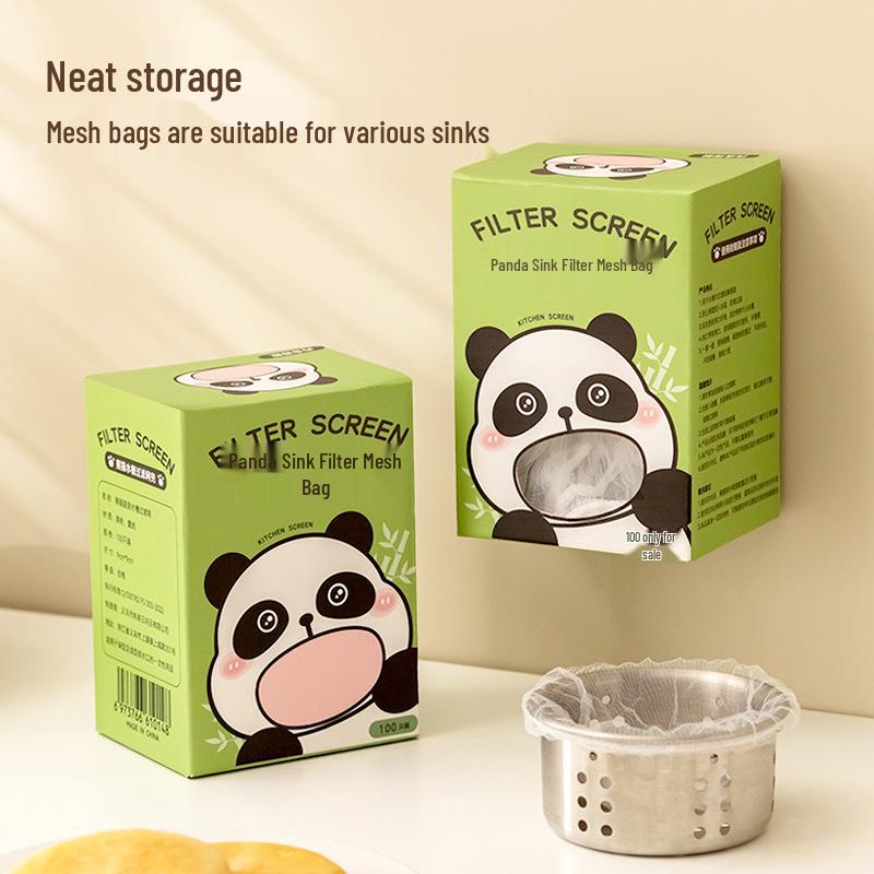100 Disposable Kitchen Sink Filter Bags: Anti-Clogging Net for Drains & Vegetable Residue.