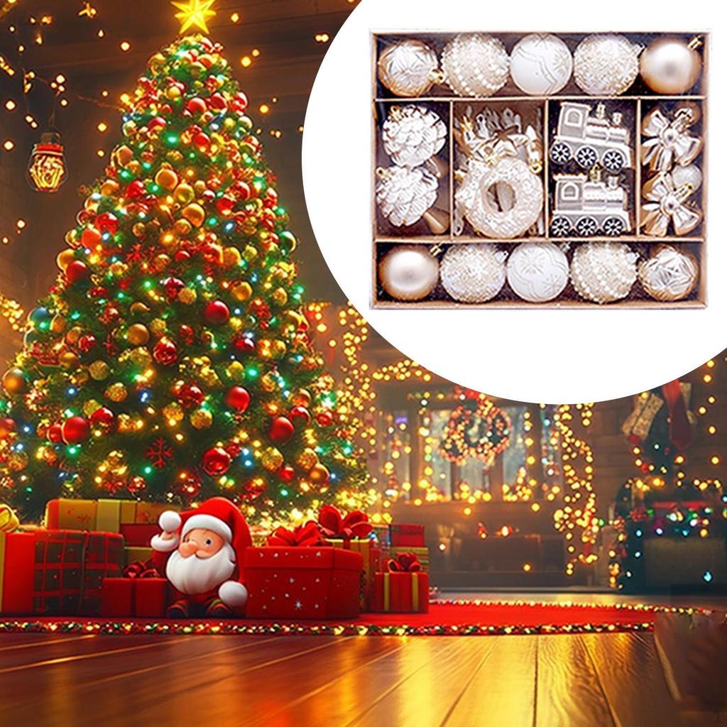 45 Stück Weihnachtskugel-Ornamente zum Aufhängen Weihnachtsbaumschmuck