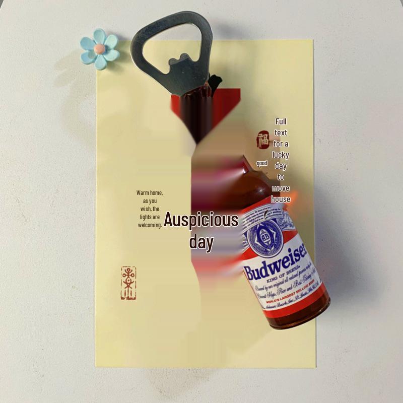Creative Magnetic Tanghulu Cheese Beer Bottle Opener – Refrigerator Magnet Resin Decor.