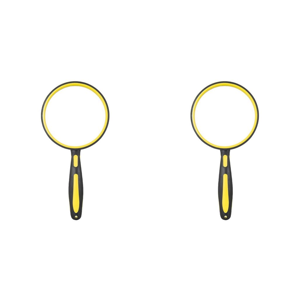 2X Portable Yellow Magnifying Glass 110Mm Diameter Lens Is Suitable For Reading Books And Newspapers For The Elderly