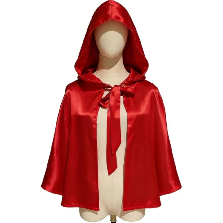 Premium Satins Hooded Cape Medieval Costume Cloak Anime Cosplay Wrap For Theater Production And Fantasy Event